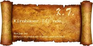 Kirnbauer Tünde névjegykártya