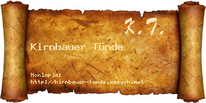 Kirnbauer Tünde névjegykártya